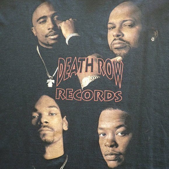 VTG Death Row Records T-Shirt Suge Kight Dr Dre Snoop Dogg & Tupac 2005 Size XXL